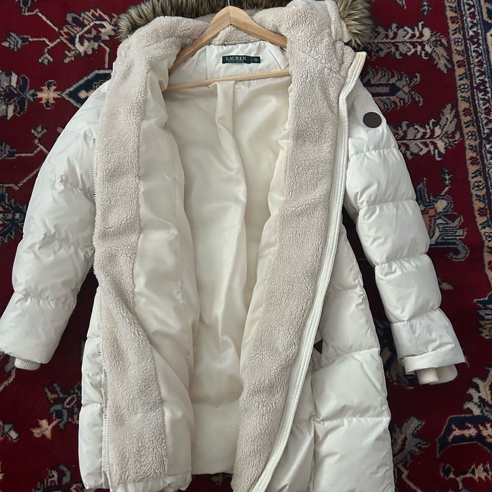 Ralph Lauren Cream Puffer Jacket